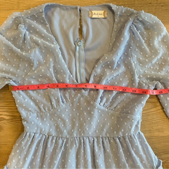 Altar’d State Eliza Dress French Blue Swiss Dot Women’s Size Small Ruffles - Picture 6 of 10